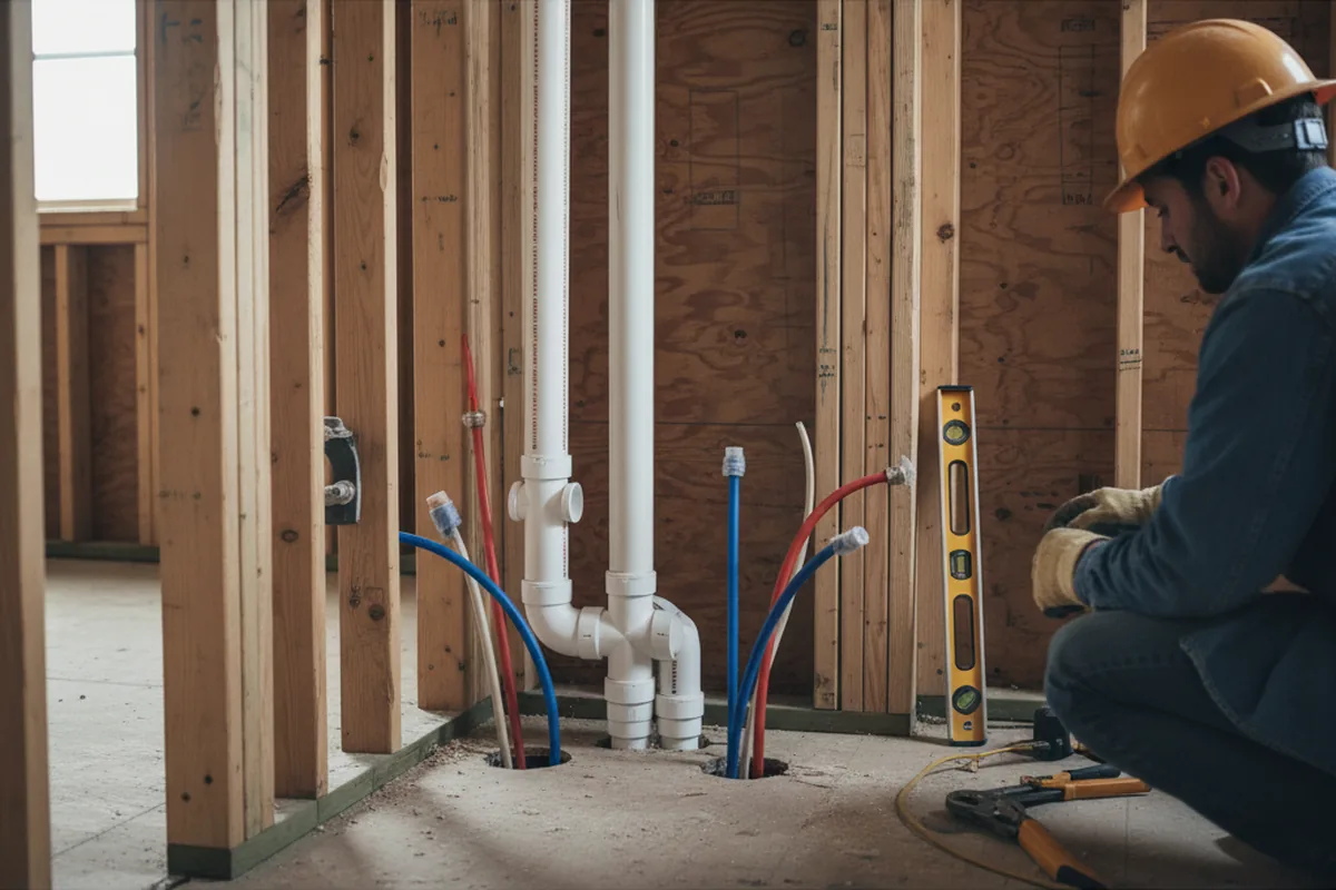 Drain and supply rough-in during Sump Pump Repair in Irmo