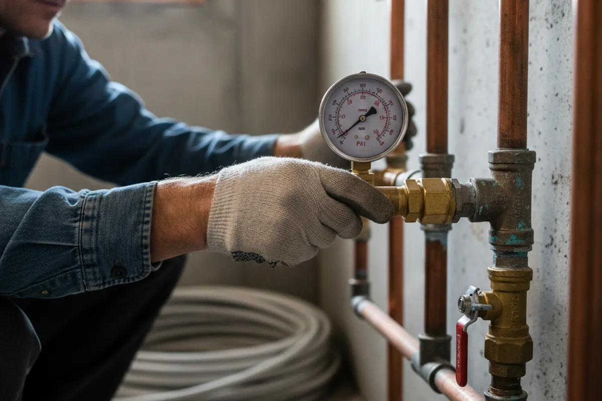 Pressure testing a repaired line during Water Line Repair in Irmo